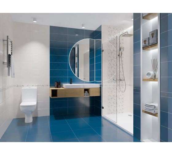 Бордюр Azori Ceramica vela indigo stella 50,5x6,2 см 1 шт. 587081002
