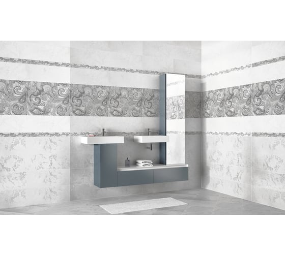 Панно Azori Ceramica sfumato grey paisley, 40.2x50.5 см, 2 шт. 583242001