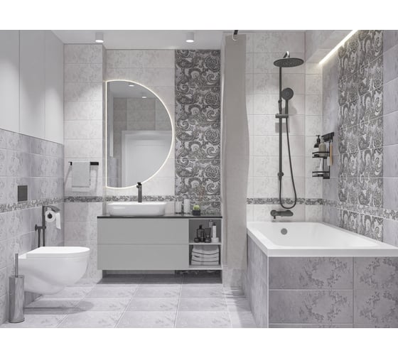 Панно Azori Ceramica sfumato grey paisley, 40.2x50.5 см, 2 шт. 583242001