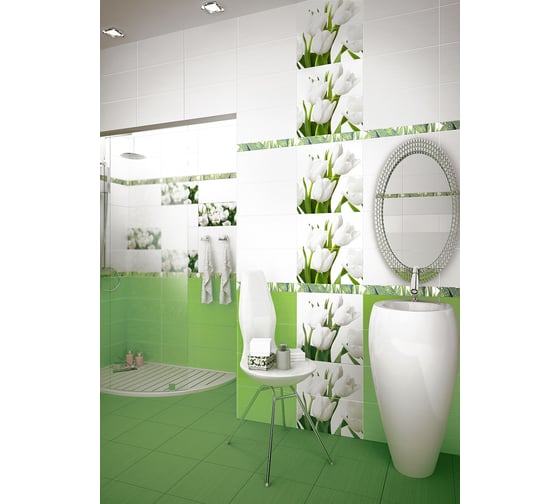 Панно Azori Ceramica элара верде триумф, 40.5x40.2 см, комплект из 2 плиток 583962002
