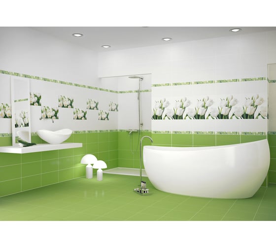 Панно Azori Ceramica элара верде триумф, 40.5x40.2 см, комплект из 2 плиток 583962002