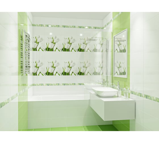 Панно Azori Ceramica элара верде триумф, 40.5x40.2 см, комплект из 2 плиток 583962002