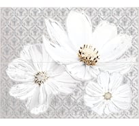 Панно Azori Ceramica sfumato grey floret, 40.2x50.5 см, комплект из 2 плиток 583242002