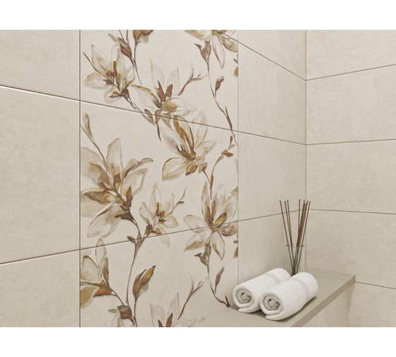 Панно Azori Ceramica palladio ivory, 63x63 см, комплект из 2 плиток 00-00000616
