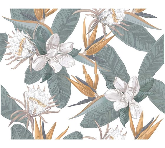 Панно Azori Ceramica strelitzia, 50.5x40.2 см, комплект из 2 плиток 00-00000702 1