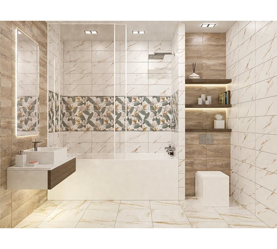 Панно Azori Ceramica strelitzia, 50.5x40.2 см, комплект из 2 плиток 00-00000702