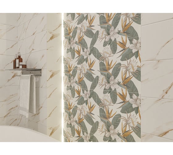 Панно Azori Ceramica strelitzia, 50.5x40.2 см, комплект из 2 плиток 00-00000702