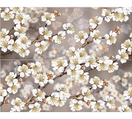 Панно Azori Ceramica 50.5x40.2 см, amati sakura, комплект из 2 плиток 584192002 1