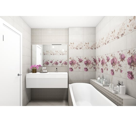 Настенная плитка Belleza Кэрол 00-00-5-10-00-11-684 бежевая с рисунком, 1 кв.м, 8 шт. СК000024112