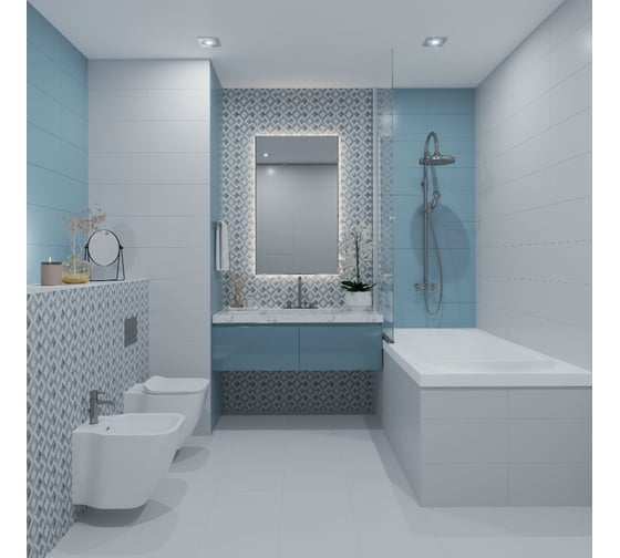 Настенная плитка Belleza Дижон 00-00-5-08-01-71-2320 бирюзовый, 1.2 кв.м, 15 шт. СК000034114