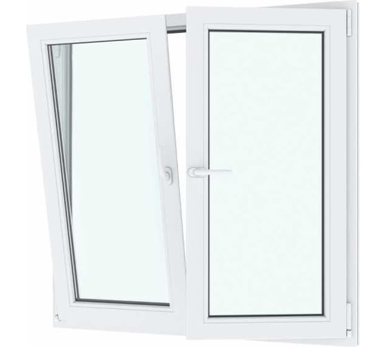 Окно ПВХ АМЕГА 1200x1200 мм, поворотно-откидное левое, поворотно-откидное правое, двухкамерный стеклопакет ПВХ_1004