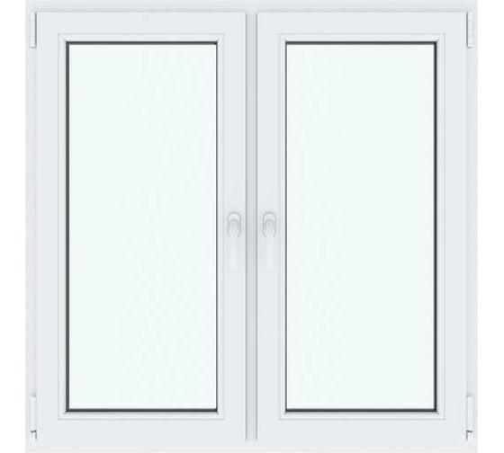 Окно ПВХ АМЕГА 1200x1200 мм, поворотно-откидное левое, поворотно-откидное правое, двухкамерный стеклопакет ПВХ_1004