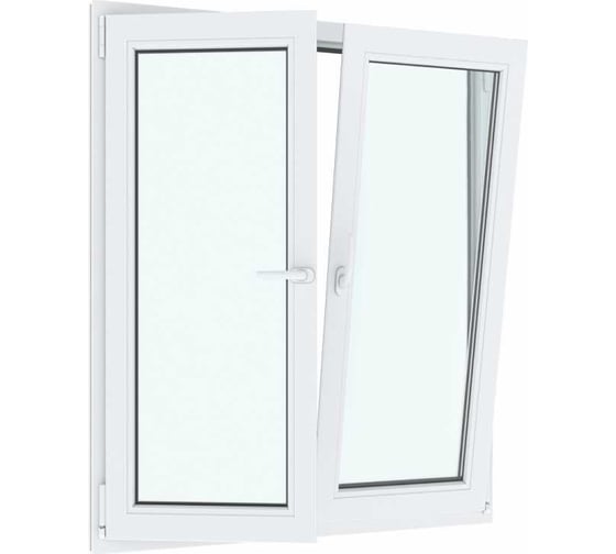 Окно ПВХ АМЕГА 1200x1000 мм, поворотно-откидное левое, поворотно-откидное правое, двухкамерный стеклопакет ПВХ_1003