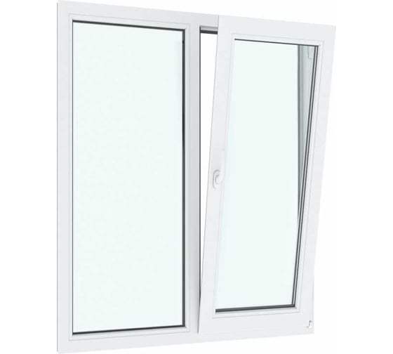 Окно ПВХ АМЕГА 1200x1000 мм, глухое левое, поворотно-откидное правое, двухкамерный стеклопакет ПВХ_991