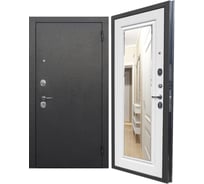 Входная дверь ООО ВДК ДМ Стандарт Линии 2 Антик серебро/Зеркало "фацет" лиственница беж, 960х2050 мм, правая ДМ40