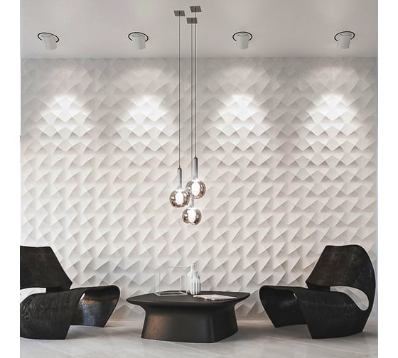 Стеновые 3д панели Artpole AURA (гипсовые; белые; 600x600 мм; 1 шт.; 0.36 кв. м) M-0011