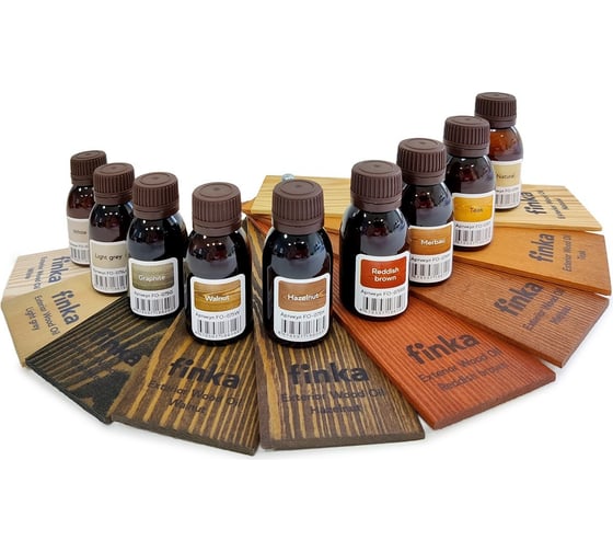Масло для террас и фасадов Finka Exterior Wood Oil 25 мл, набор пробников 9 шт FO-DEMO
