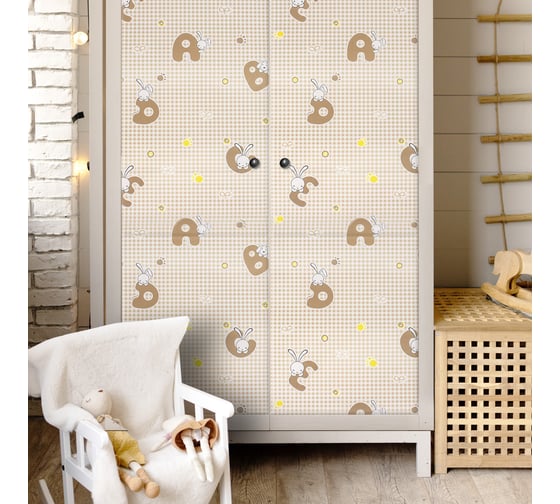 Плёнка самоклеящаяся ROOM DECOR 10291-45 коричневые буквы 45x8 м 10291-45х8м