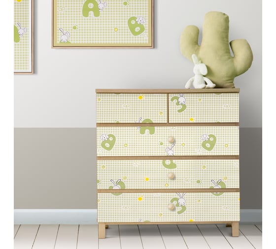 Плёнка самоклеящаяся ROOM DECOR 10299-45 зеленые буквы 45x8 м 10299-45х8м