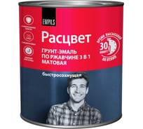 Грунт-эмаль Расцвет быстросохнущая, матовая, серая, 2.7 кг 82705