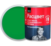 Грунт-эмаль Расцвет быстросохнущая, матовая, зеленая, 0.9 кг 82700
