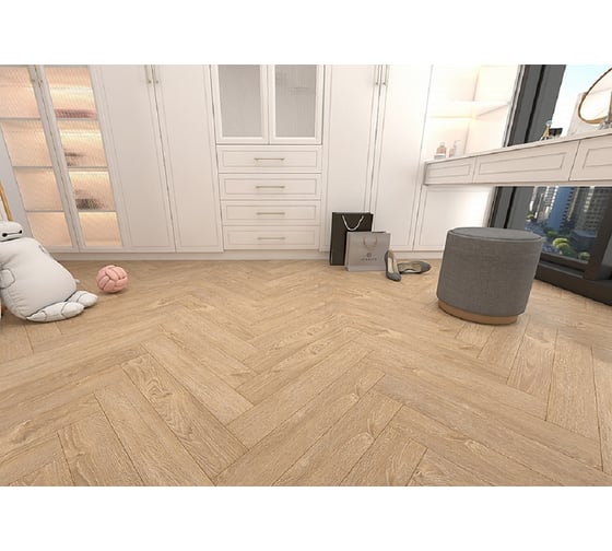 Ламинат Woodstyle Arrow 12 мм, 34 класс, 1.32 м2, влагостойкий, рисунок Ёлка, 101 Дуб Юми