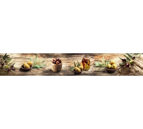 Фартук для кухни Студия фартуков Маслины, оливки и масло 3000x600 мм 3302788