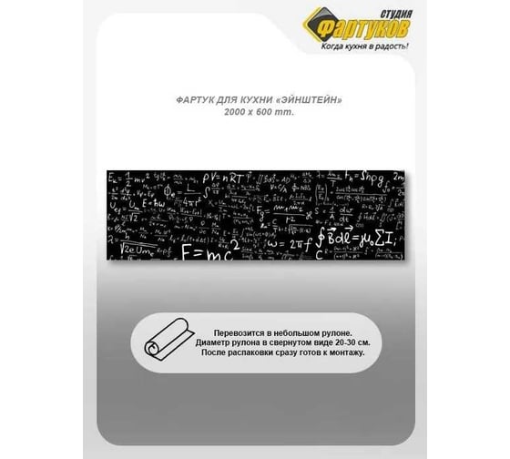 Фартук для кухни Студия фартуков эйнштейн 2000x600 мм 3200123