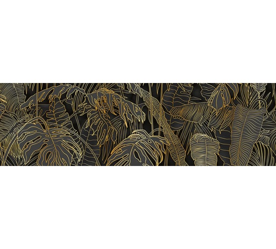 Панели для кухни Alumoart акп стандарт foliage inky gold sa-12.3.3/2000x600 мм, глянец 4640168327357