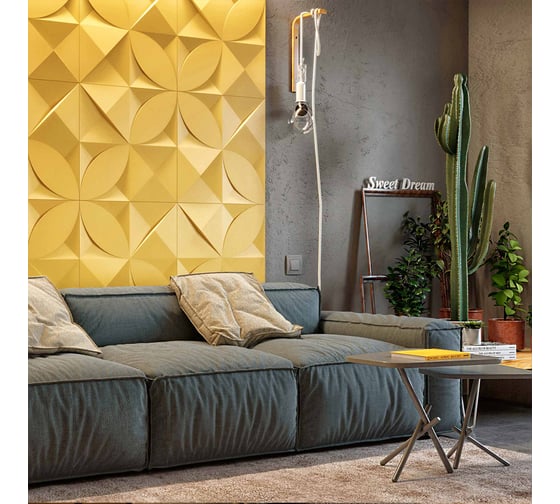 Стеновые панели Artpole 3d MEMFIS, гипсовые, белые, 600x600 мм, 1 шт, 0,36 м2, M-0078