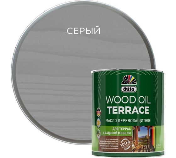 Деревозащитное масло Dufa Wood OIL Terraсe серый, 0.9 л МП00-011136 1