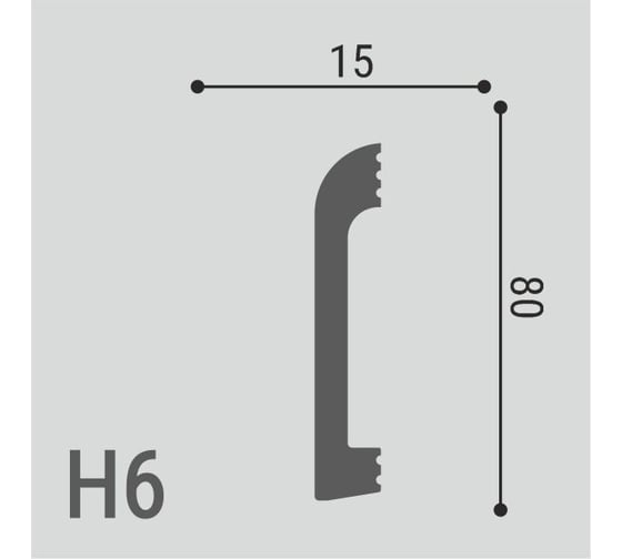 Напольный плинтус Де-Багет XPS POLYMER Н 6  00-00106154