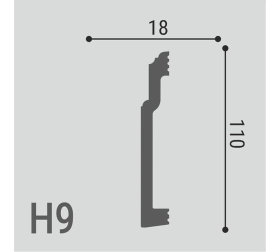 Напольный плинтус Де-Багет XPS POLYMER Н 9 00-00106244