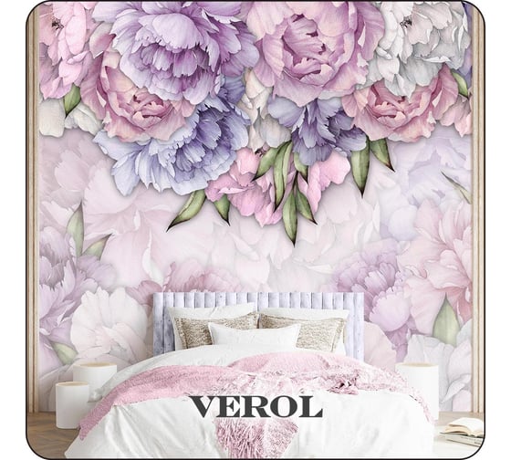 Флизелиновые фотообои Verol 3d на стену, моющиеся, пионы 106-ФФО-05750