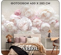 Флизелиновые фотообои Verol Пионы, 11,32 кв. м, 400x283 см, 4 полотна розовый 76-ФФО_03298