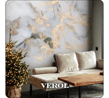 Флизелиновые фотообои Verol 3d на стену, моющиеся, серый мрамор, 400х300 см 93-ФФО-04967