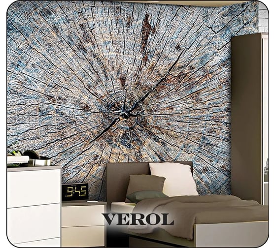 Флизелиновые фотообои Verol встык, дерево серое, 8.1 кв. м, 300x270 см, моющиеся, на стену 63-ФФО-03519