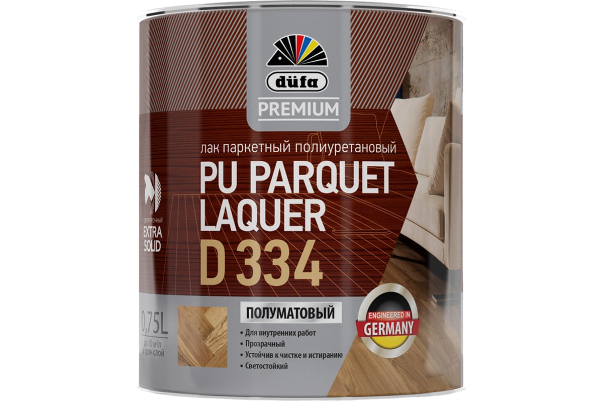 Лак Dufa Premium PU PARQUET LAQUER D334 полиуретановый, паркетный ...