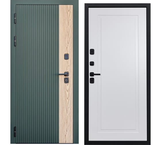 Дверь DIVA 74 2050x860 мм, левая, Дуб Олива софт - Н10 Белый софт УТ-00079819