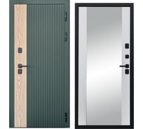 Дверь DIVA 74 зеркало, 2050x960 мм, правая, Дуб Олива софт - Д15 Белый софт УТ-00079834