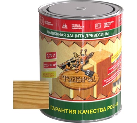 Пропитка для дерева Poli-R тонэрол бесцветный, 0.75 л 13759
