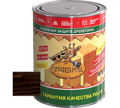 Пропитка для дерева Poli-R тонэрол палисандр, 0.75 л 13777