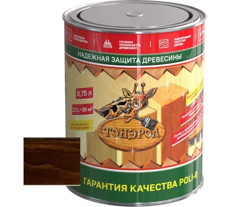 Пропитка для дерева Poli-R тонэрол орех, 0.75 л 13774