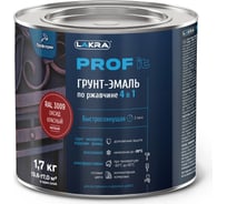 Грунт-эмаль по ржавчине 4 в 1 ЛАКРА prof it, быстросохнущая, оксид красный, ral 3009, 1.7 кг ЛА-00001604
