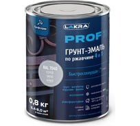 Грунт-эмаль по ржавчине 4 в 1 ЛАКРА prof it, быстросохнущая, серое окно, ral 7040, 0.8 кг ЛА-00001594