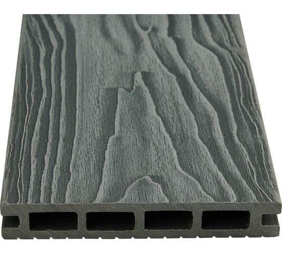 Доска террасная Groentec 145-22-3000 шовная пустотелая с тиснением 3d ш серый (3м) дпк TDEGP3D 145-22-3000