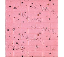 Мягкая самоклеящаяся 3D панель LAKO МЕГА комплект 20 шт., Звездное небо розовый кирпич, 70x77 см LKD-87-04-02-MEGA20