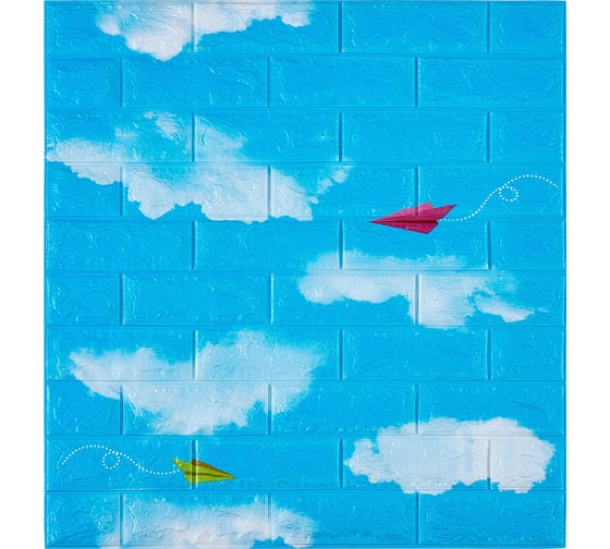 Самоклеящаяся мягкая 3D панель LAKO МЕГА комплект 10 шт., Самолетики, 70x77 см LKD-87-04-01-MEGA10
