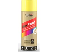 Аэрозольная эмаль Sila home Max Paint флуоресцентная, желтый, 520 мл 00-00004756