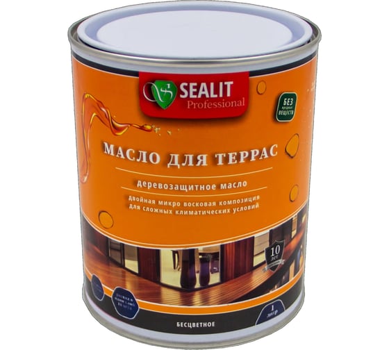 Масло для террас Sealit 1 л оливковый 44-2110